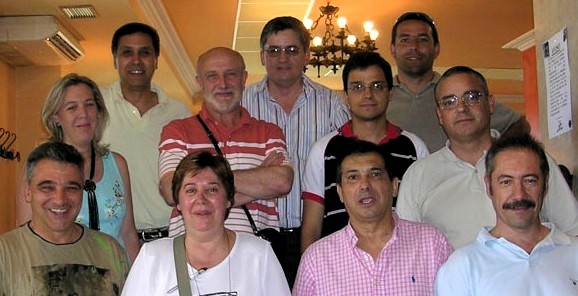 Javier con otros miembros del tinglado y Aulablog Javier con otros miembros del tinglado y Aulablog